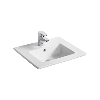 Ideal Standard Eurovit+ Wall Hung 2-Drawer Vanity Unit with Basin 500mm Wide - Gloss White | Product Image