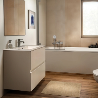 Ideal Standard Eurovit+ Wall Hung 2-Drawer Vanity Unit with Basin 600mm Wide - Gloss White | Product Image