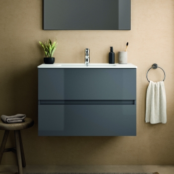 Ideal Standard Eurovit+ 800mm 2-Drawer Wall Hung Vanity Unit | Product Image