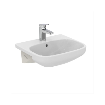 Ideal Standard Eurovit+ Floor Standing 2-Door Vanity Unit with Basin 650mm Wide - Gloss White | Product Image
