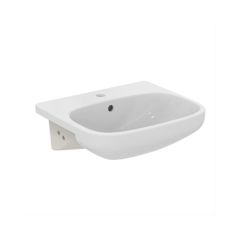 Ideal Standard Eurovit+ Floor Standing 2-Door Vanity Unit with Basin 650mm Wide - Gloss White | Product Image