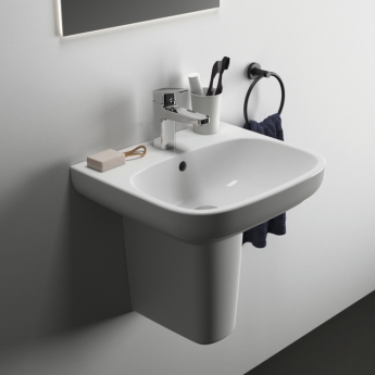 Ideal Standard I.Life A Basin and Semi Pedestal 550mm Wide - 1 Tap Hole