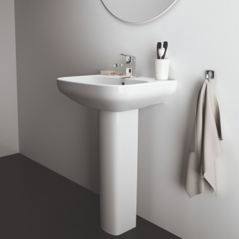 Ideal Standard I.Life A Basin and Full Pedestal 500mm Wide - 1 Tap Hole | Product Image