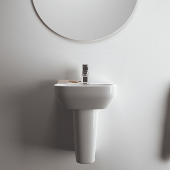 Ideal Standard I.Life A Basin and Semi Pedestal 500mm Wide - 1 Tap Hole | Product Image