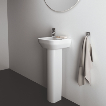 Ideal Standard I.Life A Basin and Full Pedestal 350mm Wide - 1 LH Tap Hole | Product Image