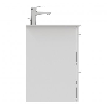 Ideal Standard I.Life A Wall Hung 2-Drawer Vanity Unit with Basin and Brushed Chrome Handle 640mm Wide - Matt White