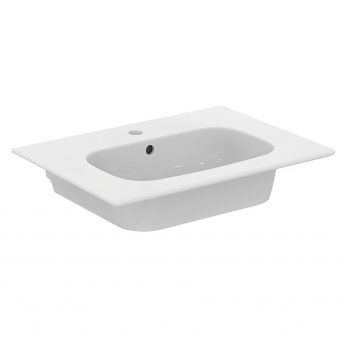 Ideal Standard I.Life A Floor Standing 2-Drawer Vanity Unit with Basin and Matt Black Handle 640mm Wide - Matt White