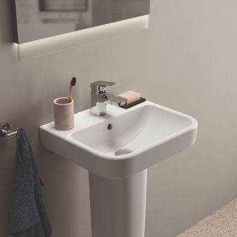 Ideal Standard I.Life B Basin and Full Pedestal 500mm Wide - 1 Tap Hole | Product Image