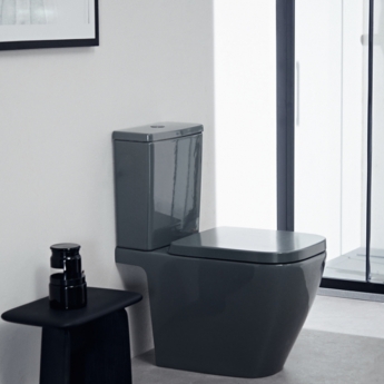 Ideal Standard I.Life B Gloss Grey Rimless Close Coupled Toilet (inc Soft Close Wrapover Seat)