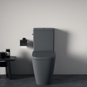Ideal Standard I.Life B Gloss Grey Rimless Close Coupled Toilet (inc Soft Close Wrapover Seat)