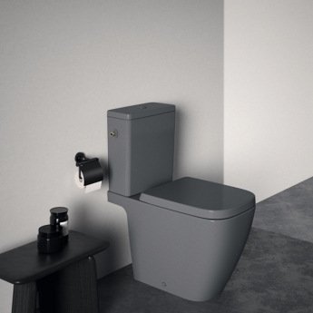Ideal Standard I.Life B Gloss Grey Rimless Close Coupled Toilet (inc Soft Close Wrapover Seat)