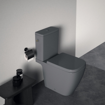 Ideal Standard I.Life B Gloss Grey Rimless Close Coupled Toilet (inc Soft Close Wrapover Seat)