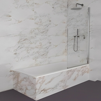 Ideal Standard I.Life Hinged RH Bathscreen 1500mm High x 815mm Wide 8mm Glass - Bright Silver