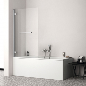 Ideal Standard I.Life Hinged RH Bathscreen with Towel Rail 1500mm High x 900mm Wide 8mm Glass - Bright Silver