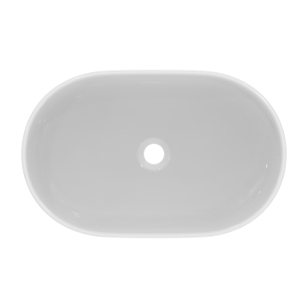 Ideal Standard I.Life O Vessel Oval Sit-On Countertop Basin 550mm Wide - White | Product Image
