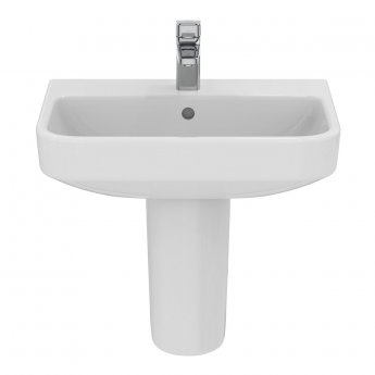 Ideal Standard I.Life S Compact Basin and Semi Pedestal 550mm Wide - 1 Tap Hole