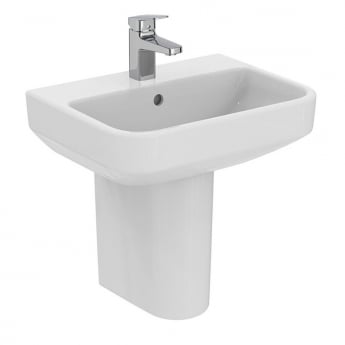 Ideal Standard I.Life S Compact Basin and Semi Pedestal 500mm Wide - 1 Tap Hole