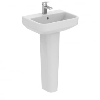 Ideal Standard I.Life S Compact Basin and Full Pedestal 500mm Wide - 1 Tap Hole