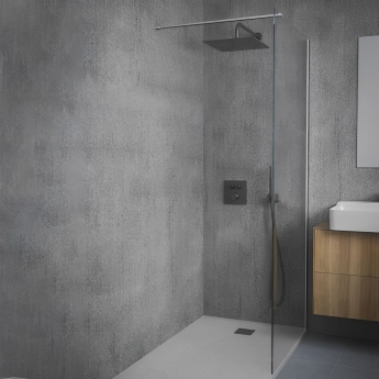 Ideal Standard I.Life Wetroom Screen 2000mm High x 700mm Wide 8mm Glass - Bright Silver