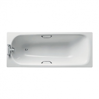 Ideal Standard Simplicity Anti-Slip Water Saving Steel Bath with Handgrips 1700mm x 700mm 2 Tap Hole
