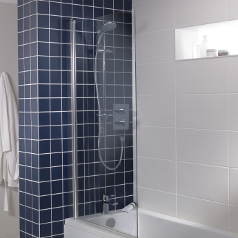 Ideal Standard Synergy Square Angle Hinged Bath Screen 1500mm H x 815mm W - 6mm Glass | Product Image