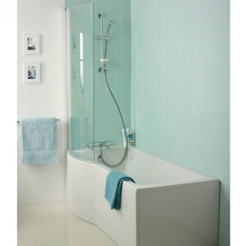 Ideal Standard Tempo Arc Curved Hinged Bath Screen 1400mm H x 820mm W - 5mm Glass