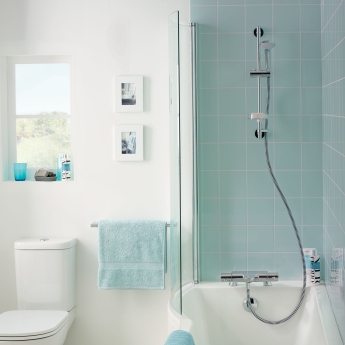 Ideal Standard Tempo Arc Curved Hinged Bath Screen 1400mm H x 820mm W - 5mm Glass | Product Image