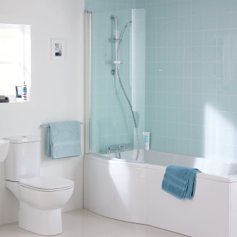 Ideal Standard Tempo Arc Curved Hinged Bath Screen 1400mm H x 820mm W - 5mm Glass | Product Image