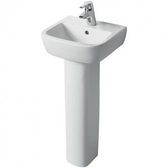 Ideal Standard Tempo Handrinse Basin and Full Pedestal 400mm Wide 1 Tap Hole
