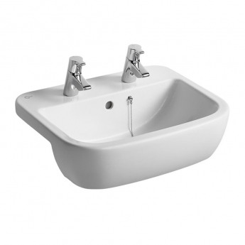 Ideal Standard Tempo Semi Countertop Washbasin 550mm Wide 2 Tap Hole