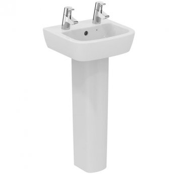 Ideal Standard Tempo Handrinse Basin and Full Pedestal 400mm Wide 2 Tap Hole