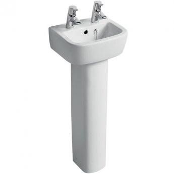 Ideal Standard Tempo Handrinse Basin and Full Pedestal 350mm Wide 2 Tap Hole