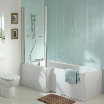 Ideal Standard Tempo Cube L-Shaped Shower Bath 1700mm x 700mm/850mm Right Handed 0 Tap Hole