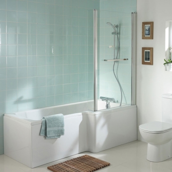 Ideal Standard Tempo Cube L-Shaped Shower Bath 1700mm x 700mm/850mm Right Handed 0 Tap Hole