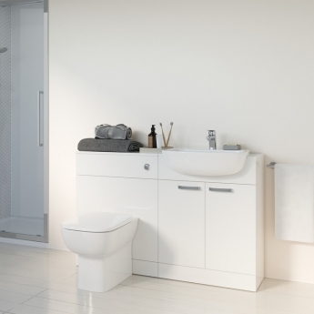 Ideal Standard Tempo 2-Door Semi Countertop Vanity Unit 650mm Wide Gloss White