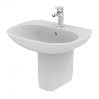 Ideal Standard Tesi Basin and Semi Pedestal 600mm Wide 1 Tap Hole