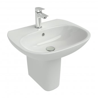 Ideal Standard Tesi Basin and Semi Pedestal 500mm Wide 1 Tap Hole