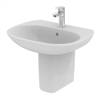 Ideal Standard Tesi Basin and Semi Pedestal 500mm Wide 1 Tap Hole