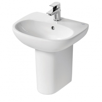 Ideal Standard Tesi Cloakroom Basin and Semi Pedestal 450mm Wide 1 Tap Hole