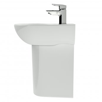Ideal Standard Tesi Cloakroom Basin and Semi Pedestal 450mm Wide 1 Tap Hole