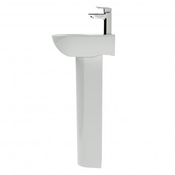 Ideal Standard Tesi Cloakroom Basin and Full Pedestal 450mm Wide 1 Tap Hole