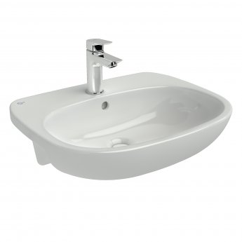 Ideal Standard Tesi Semi-Recessed Countertop Basin 550mm Wide - 1 Tap Hole
