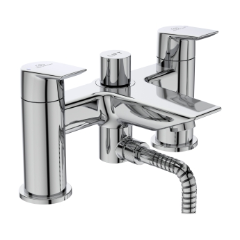 Ideal Standard Tesi Pillar Mounted Bath Shower Mixer Tap with Shower Set - Chrome | Product Image