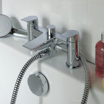 Ideal Standard Tesi Pillar Mounted Bath Shower Mixer Tap with Shower Set - Chrome