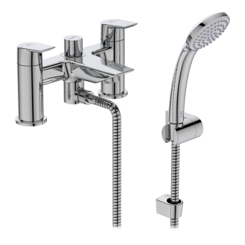 Ideal Standard Tesi Pillar Mounted Bath Shower Mixer Tap with Shower Set - Chrome | Product Image