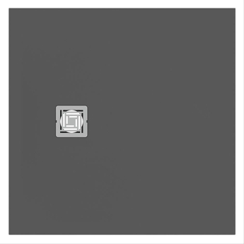 Ideal Standard Ultra Flat S+ Concrete Grey Square Shower Tray | Product Image