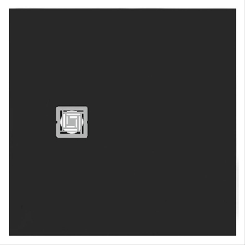 Ideal Standard Ultra Flat S+ Jet Black Square Shower Tray | Product Image