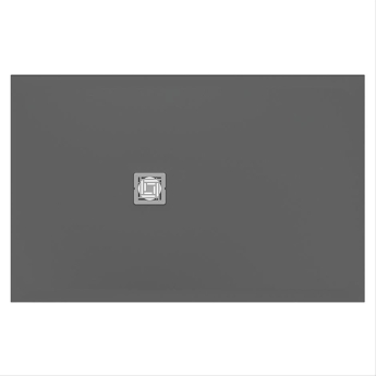 Ideal Standard Ultra Flat S+ Concrete Grey Rectangular Shower Tray | Product Image