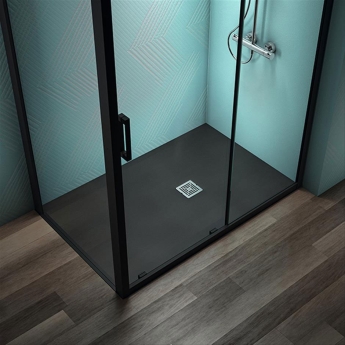 Ideal Standard Ultra Flat S+ Jet Black Rectangular Shower Tray | Product Image
