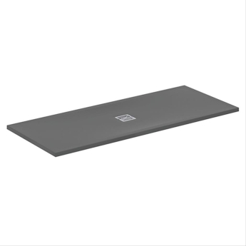 Ideal Standard Ultra Flat S+ Concrete Grey Rectangular Shower Tray | Product Image